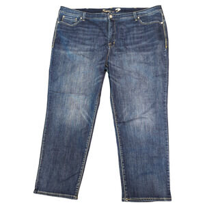 SEVEN7 Straight Fit HIgh Rise Distressed Denim Jeans Plus Size 28